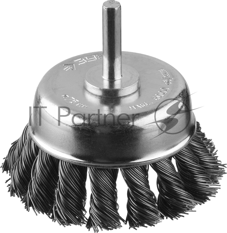 Щетка чашечная ЗУБР Профессионал. для дрели, жгутированная стальная проволока 0,5мм, 75мм