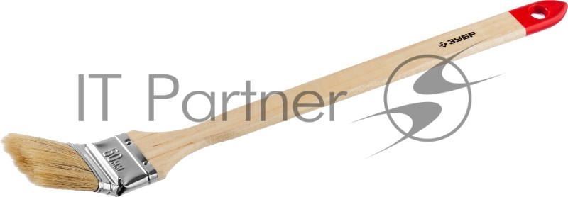 Кисть радиаторная угловая ЗУБР УНИВЕРСАЛ-МАСТЕР, светлая натуральная щетина, деревянная ручка, 50мм