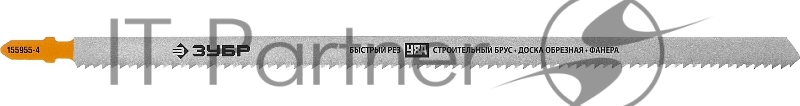 Полотна ЗУБР T225B, для эл/лобзика, HCS сталь, по дереву, строит. брус, Т-хвостовик, шаг 3мм, 225мм, 2шт.