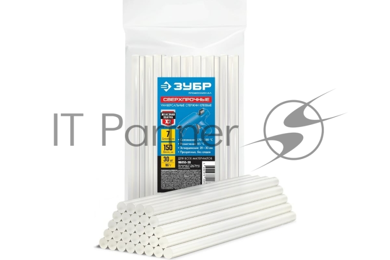 Прозрачные сверхпрочные клеевые стержни ЗУБР Профессионал, d 7 х 150 мм (7-8 мм) 30 шт. 187 г