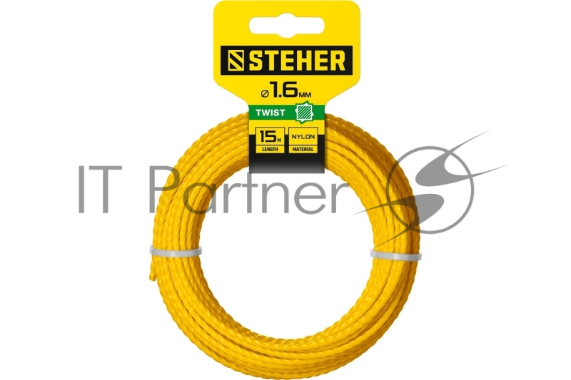 Леска для триммера ВИТОЙ КВАДРАТ 1.6 мм 15 м STEHER