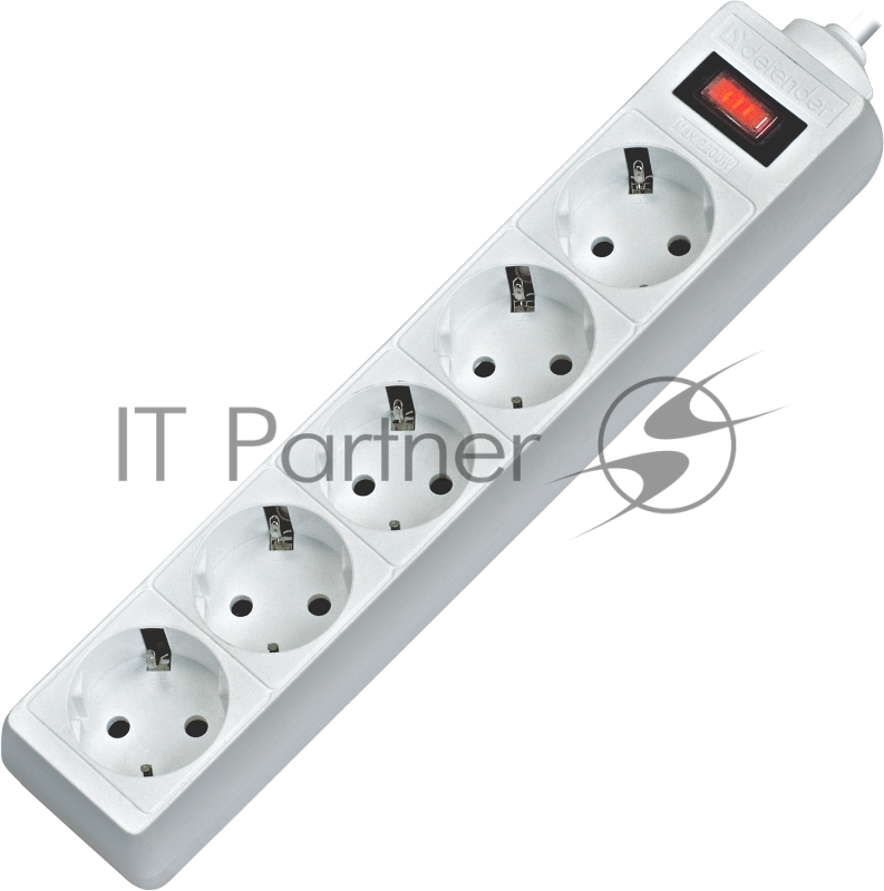 Сетевой фильтр Defender Фильтр ES, 1.8м, 5 розеток белый 99481