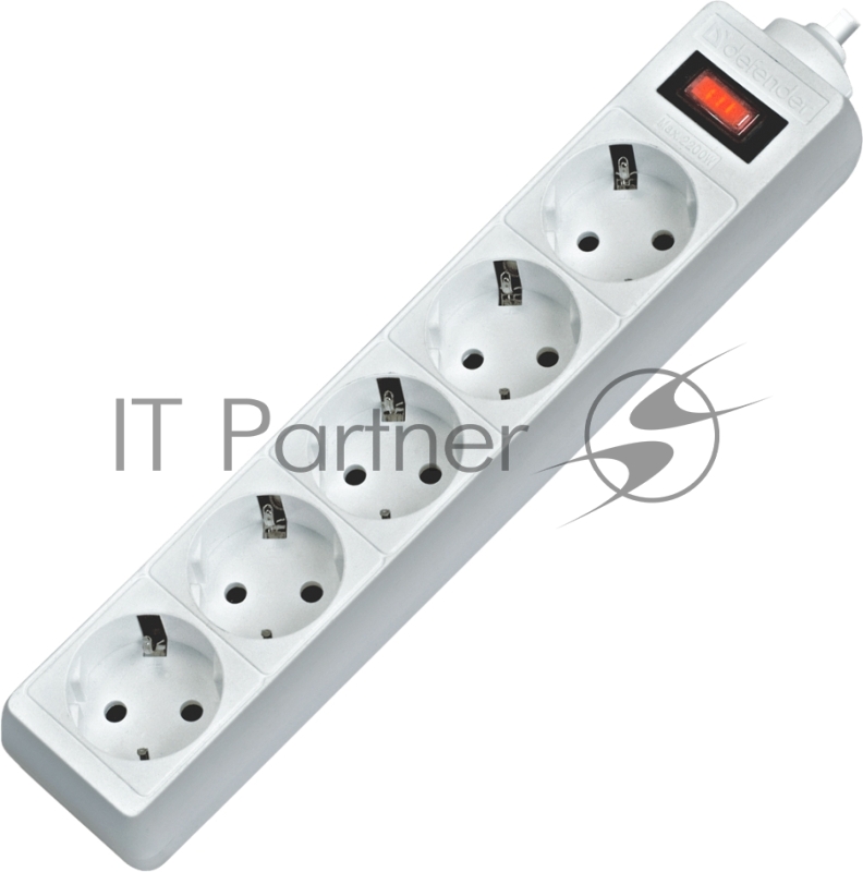 Сетевой фильтр Defender Фильтр ES, 1.8м, 5 розеток белый 99481