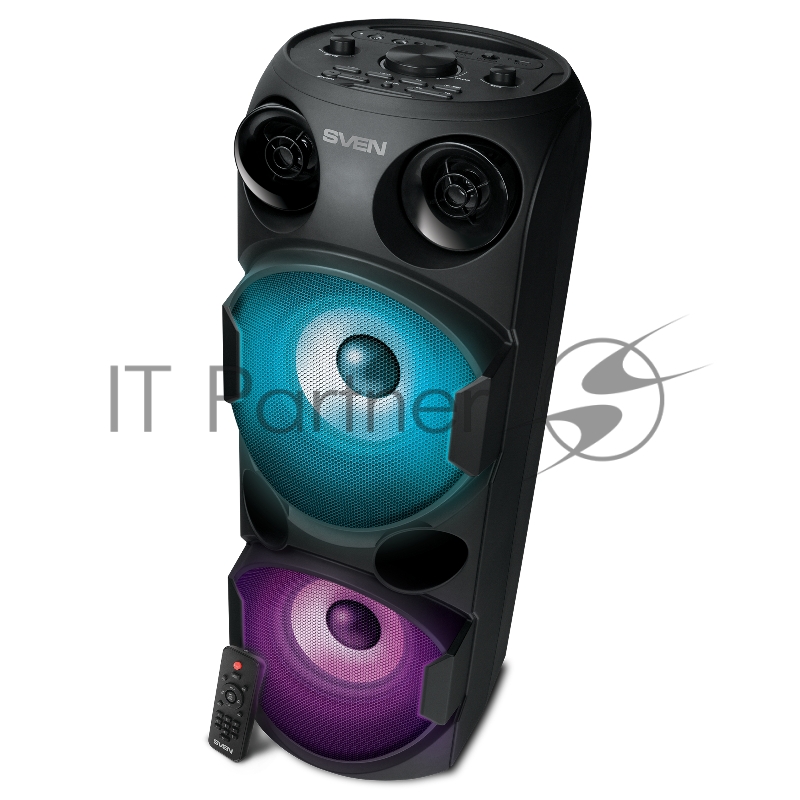 Колонка АС SVEN PS-750, черный (80 Вт, TWS, Bluetooth, FM, USB, microSD, LED-дисплей, 2х4400мА*ч)