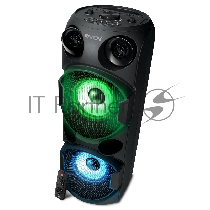 Колонка АС SVEN PS-750, черный (80 Вт, TWS, Bluetooth, FM, USB, microSD, LED-дисплей, 2х4400мА*ч)