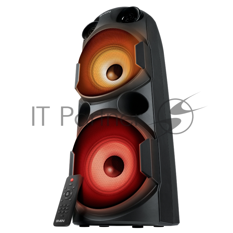 Колонка АС SVEN PS-750, черный (80 Вт, TWS, Bluetooth, FM, USB, microSD, LED-дисплей, 2х4400мА*ч)