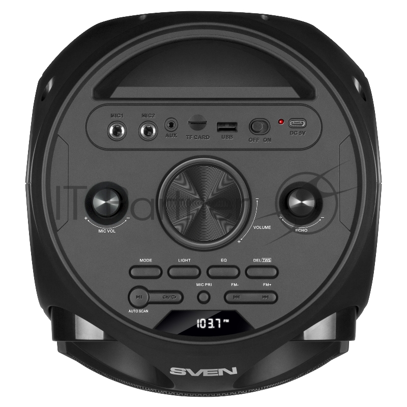 Колонка АС SVEN PS-750, черный (80 Вт, TWS, Bluetooth, FM, USB, microSD, LED-дисплей, 2х4400мА*ч)