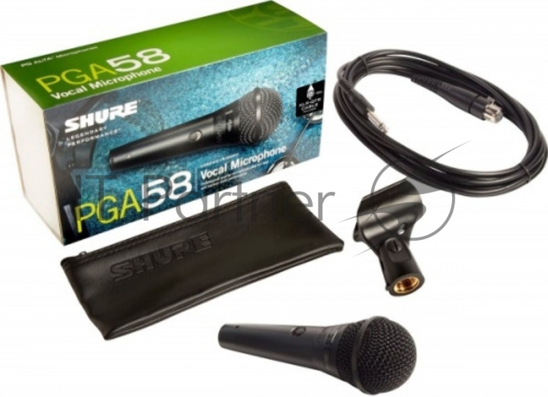 SHURE PGA58-QTR-E кардиоидный вокальный микрофон c выключателем, с кабелем XLR -1/4