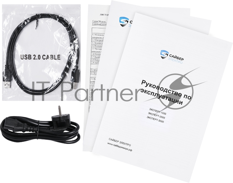 Источник бесперебойного питания UPS Сайбер Электро ЭКСПЕРТ-3000 Онлайн, Напольное исполнение 3000ВА/2400Вт. USB/RS-232/SNMPslo (4 EURO + 2 IEC С13+Terminal) (12В /9Ач. х 6)