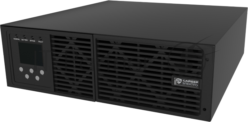 Источник бесперебойного питания UPS Сайбер Электро ЭКСПЕРТ-6000Р Онлайн, Стойка/Напольный 6000ВА/5700Вт. USB/RS-232/SNMP Slot/EPO Клеммная колодка (1) (12В /7Ач. х 16)