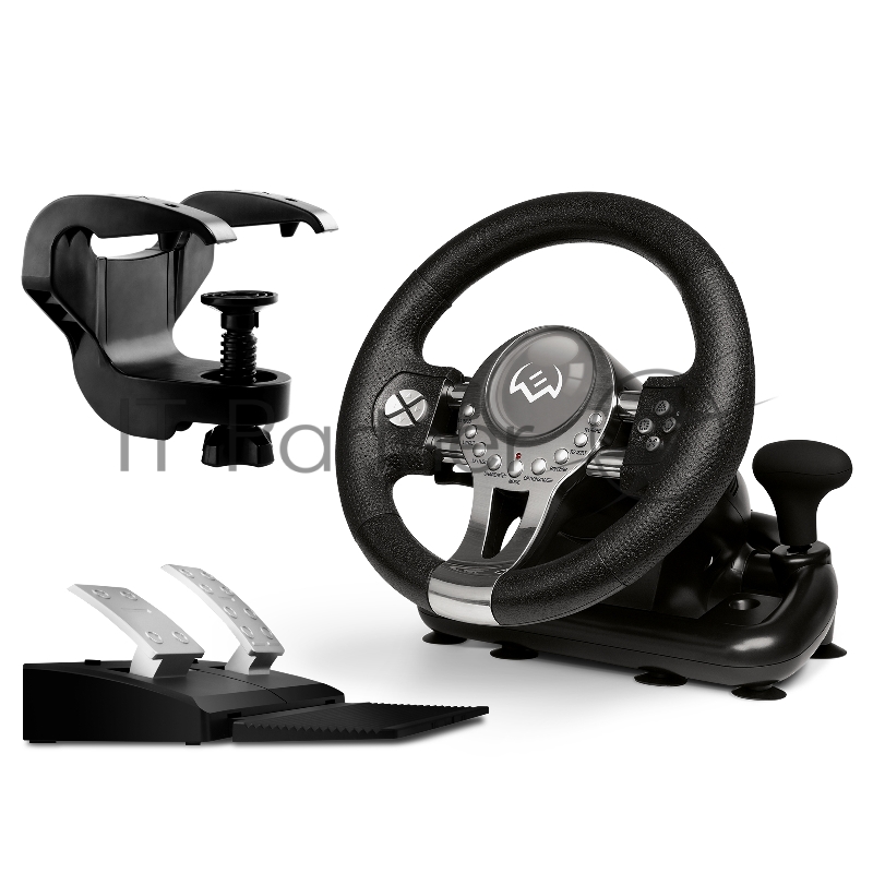 Руль SVEN GC-W800 (педали, вибро, скоба, D-pad, 12 кл, PC/PS3/PS4/XBOXONE/Xinput)