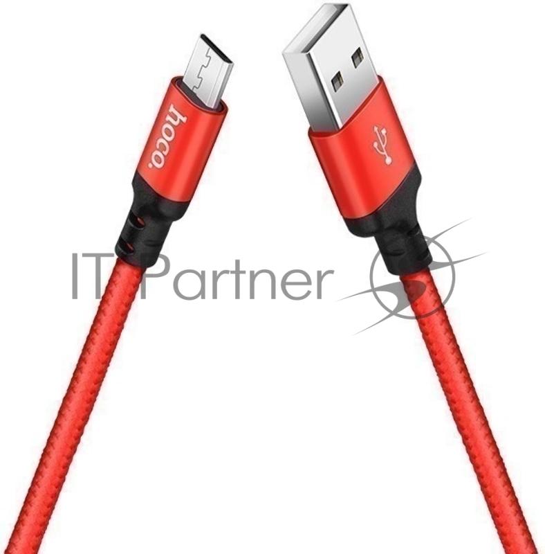 USB кабель Micro/ HOCO HC-62851 X14/ 1m/ 2A/ Нейлон/ Red&Black