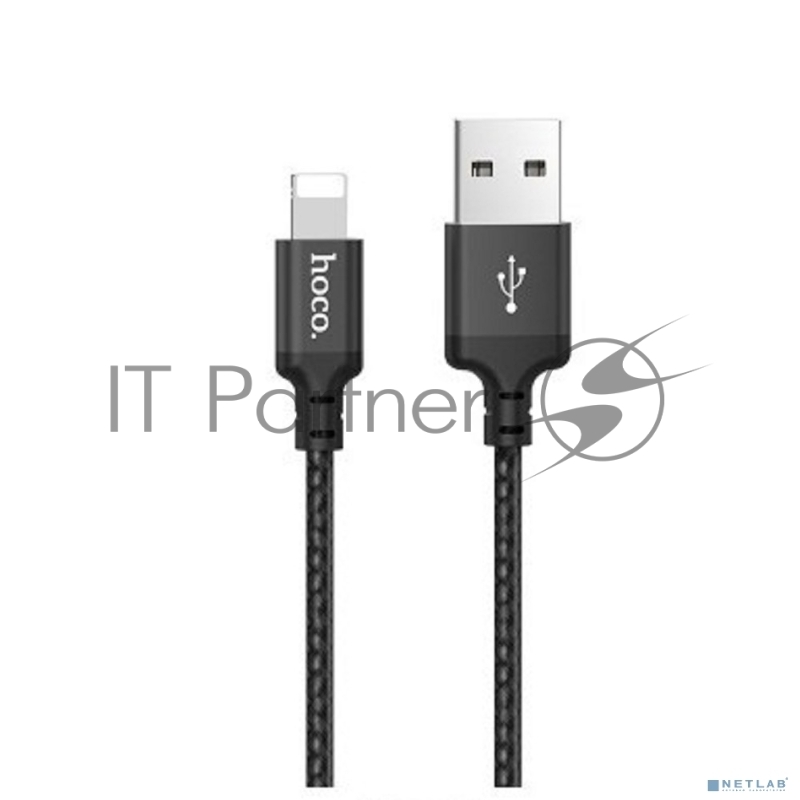 USB кабель Lightning/ HOCO HC-62882 X14/ 2m/ 1.7A/ Нейлон/ Black