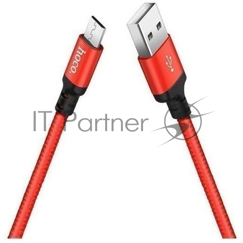 USB кабель Micro/ HOCO HC-62912 X14/ 2m/ 1.7A/ Нейлон/ Red&Black
