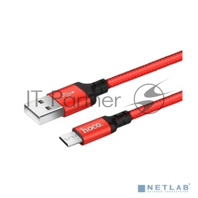USB кабель Micro/ HOCO HC-62912 X14/ 2m/ 1.7A/ Нейлон/ Red&Black