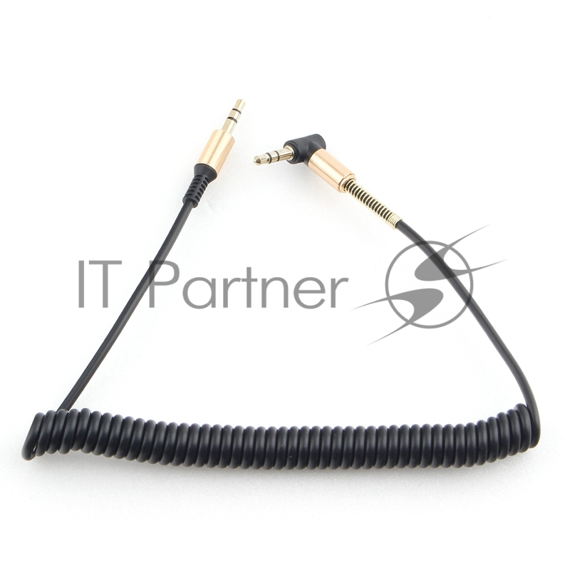 Кабель аудио 90˚ спиральный Cablexpert CCAB-02-35MMLC-1.8MB. 3.5 джек (M)/3.5 джек (M), черный, 1.8м, блистер