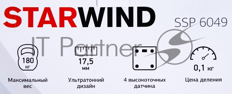 Весы напольные электронные Starwind SSP6049 макс.180кг рисунок/камни