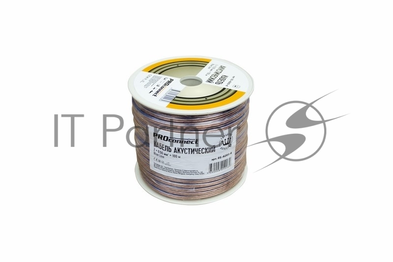 Кабель акустический PROconnect 2х0,50 мм², прозрачный BLUELINE, бухта 100 м