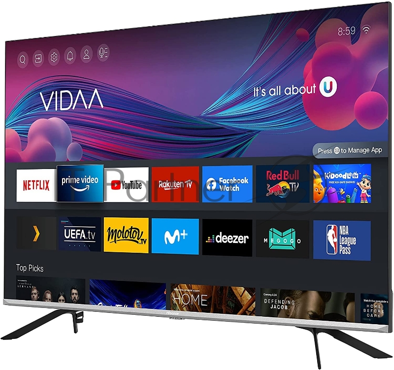 Телевизор QLED Hisense 55 55E76GQ черный Ultra HD 60Hz DVB-T DVB-T2 DVB-C DVB-S DVB-S2 USB WiFi Smart TV (RUS)