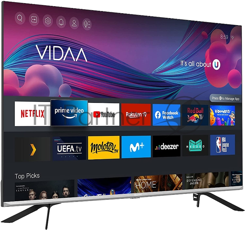 Телевизор QLED Hisense 50 50E76GQ черный Ultra HD 60Hz DVB-T DVB-T2 DVB-C DVB-S DVB-S2 USB WiFi Smart TV (RUS)