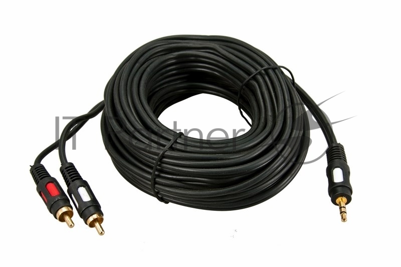 Шнур Стерео 3,5 мм - 2 RCA, длина 10 мeтров (GOLD) REXANT 3431