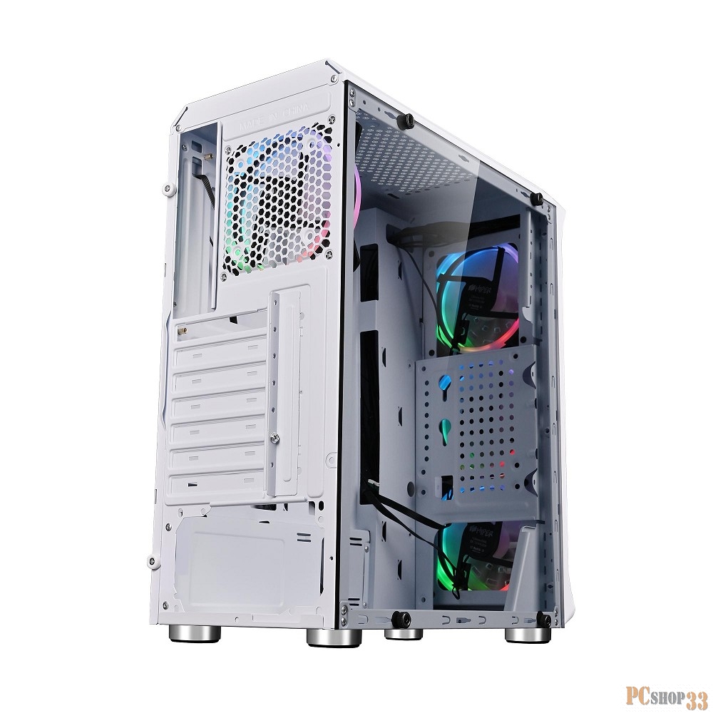 Корпус PC CASE HIPER MG100 WIND (w/o PSU, USB+HD audio, 1*RGB rear fan, 3*RGB front fan) BLACK