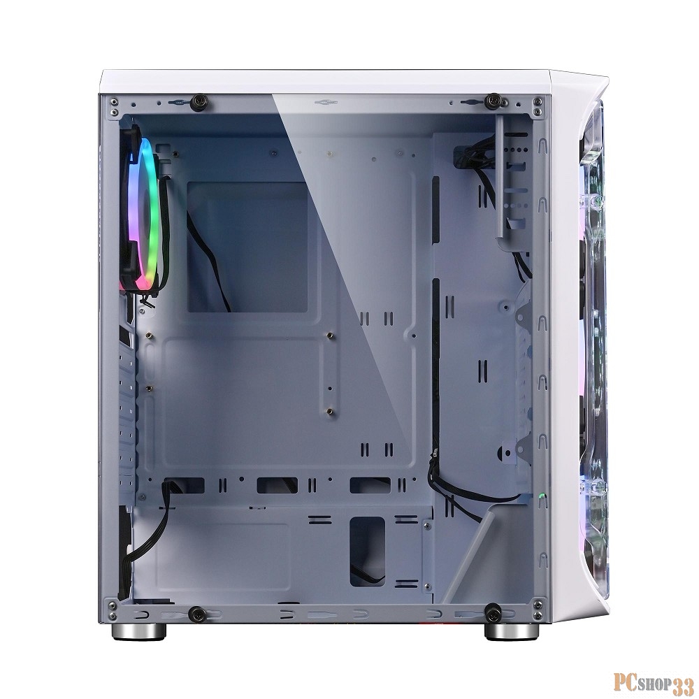 Корпус PC CASE HIPER MG100 WIND (w/o PSU, USB+HD audio, 1*RGB rear fan, 3*RGB front fan) BLACK