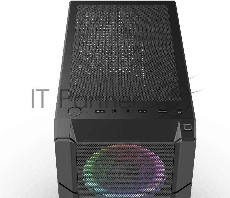 Корпус PC CASE HIPER XG300 POLARIS (w/o PSU, USB+HD audio, 3*RGB front fan) BLACK