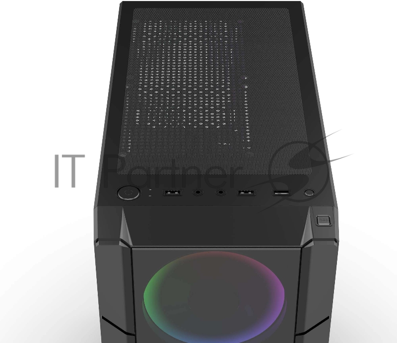 Корпус PC CASE HIPER XG301 POLARIS 2 (w/o PSU, USB+HD audio, 3*RGB front fan) BLACK