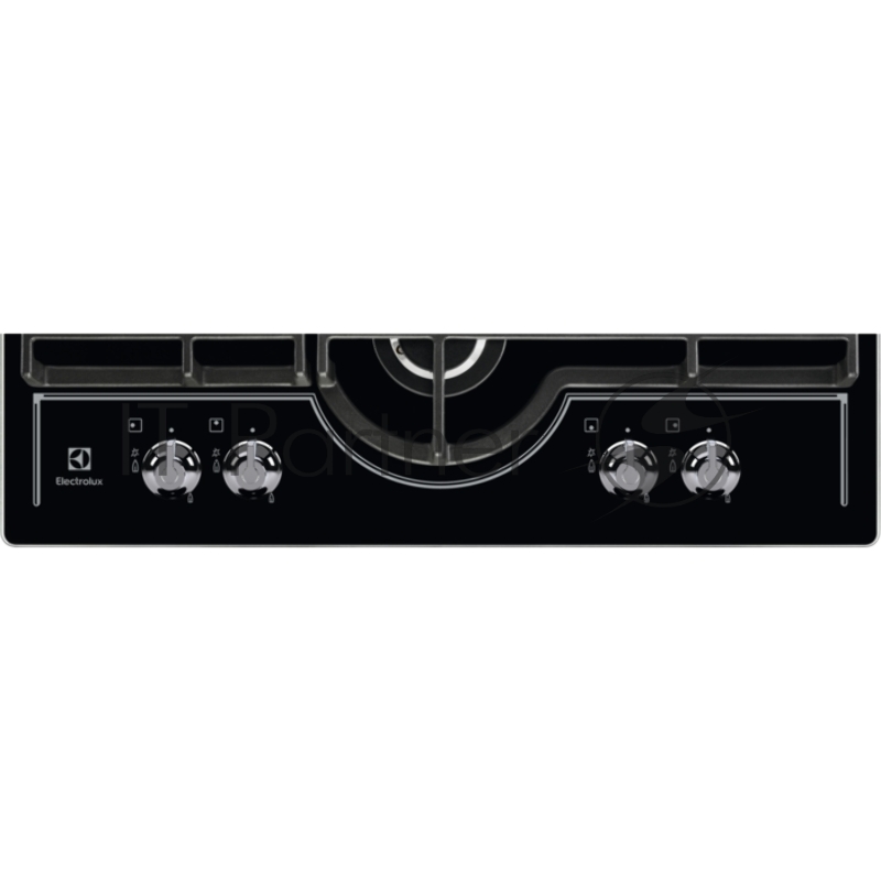Газовая варочная панель Electrolux GPE363RCK (газовая на 4 конфорки, закаленное стекло, мощность: 9000 Вт, автоматический электроподжиг, газ-контроль, решетки: чугун, независимая установка, размеры (ШхГ): 59x52 см)