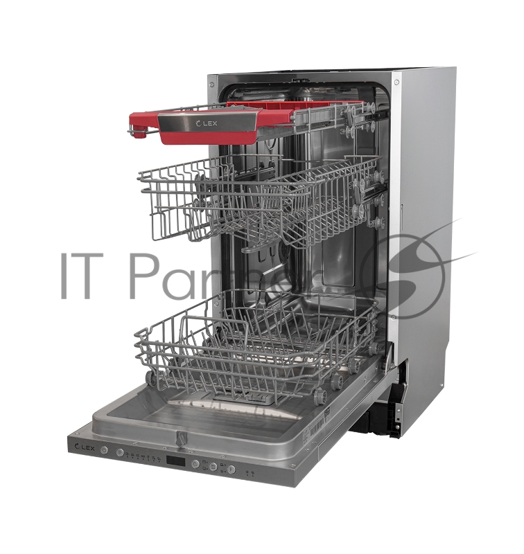 Посудомоечная машина LEX PM 4573 B 45 см, 11 комплектов, электронное управление, 7 режимов управления (интенсивный, экономный, стекло, деликатный, 60 минут, быстрый, предварительное полоскание), половинная загрузка, третий ящик для столовых приборов,