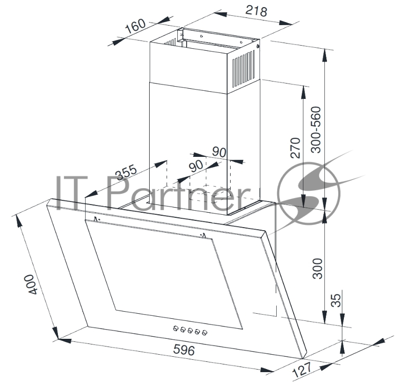 Вытяжка Weissgauff Alpha 50 PB BL
