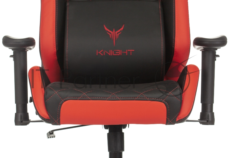 Кресло игровое Knight EXPLORE черный/красный ромбик эко.кожа с подголов. крестовина металл