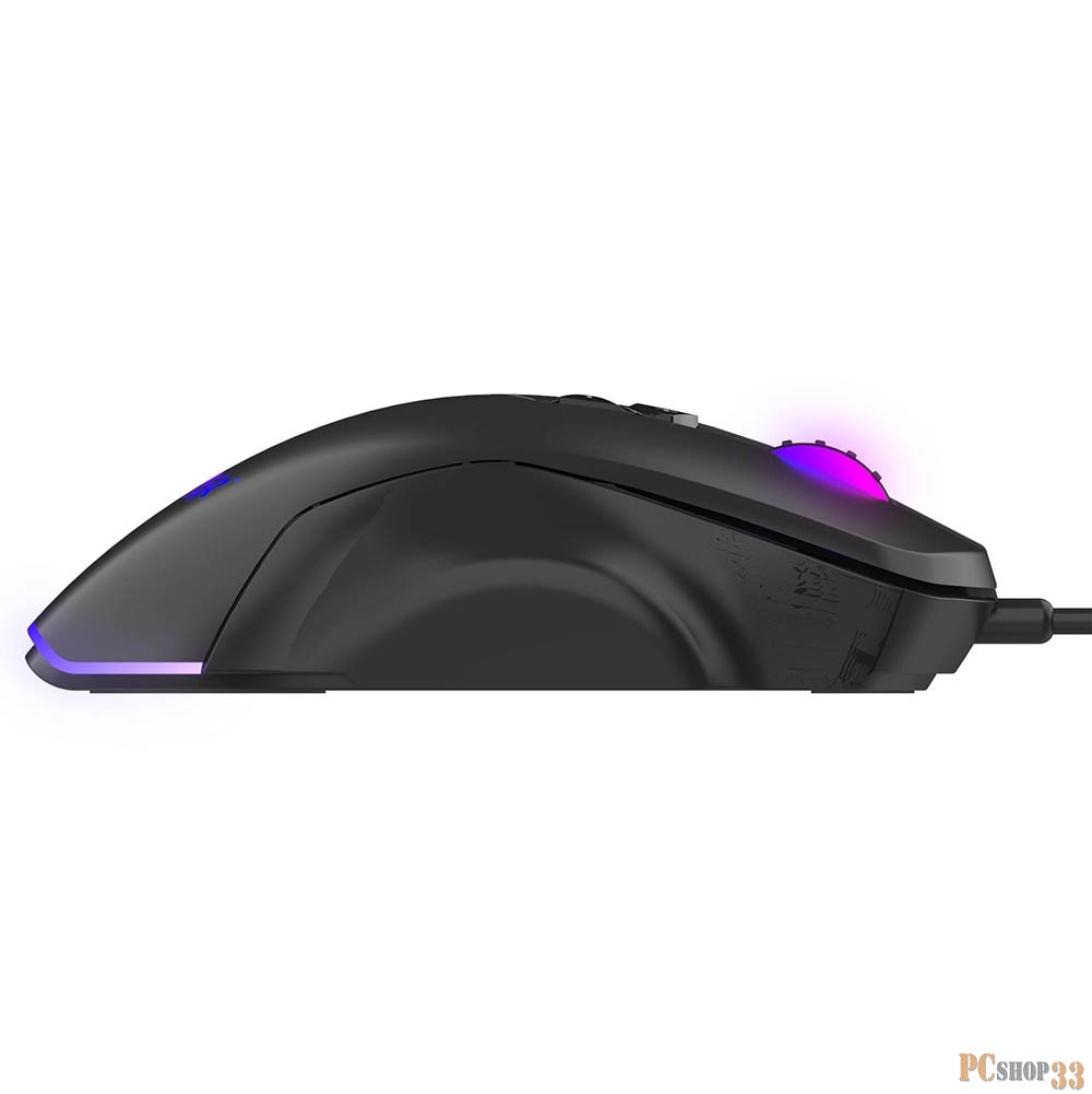 Мышь HIPER Quantum QM-2, игровая, оптическая, проводная, USB, черный