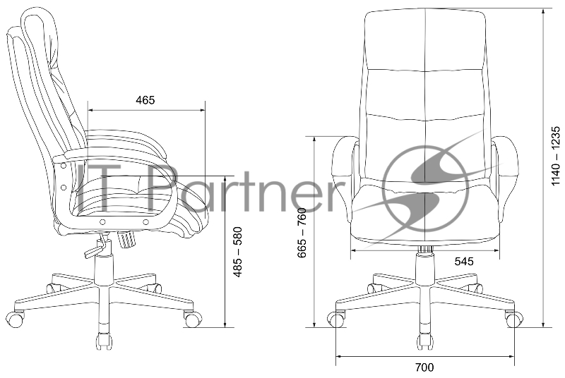 Кресло руководителя Бюрократ CH-824 Fabric серый Alfa 44 крестовина пластик