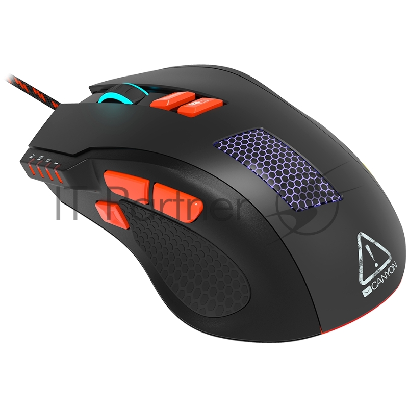 Мышь Wired Gaming Mouse with 8 programmable buttons, sunplus optical 6651 sensor, 4 levels of DPI default and can be up to 6400, 10 million times key life, 1.65m Braided USB cable