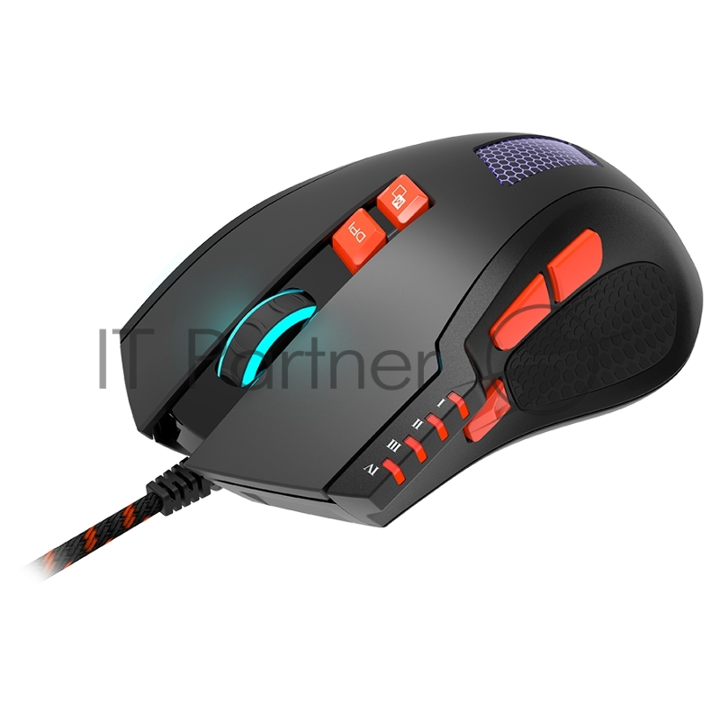 Мышь Wired Gaming Mouse with 8 programmable buttons, sunplus optical 6651 sensor, 4 levels of DPI default and can be up to 6400, 10 million times key life, 1.65m Braided USB cable
