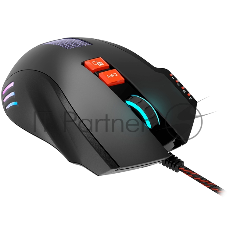 Мышь Wired Gaming Mouse with 8 programmable buttons, sunplus optical 6651 sensor, 4 levels of DPI default and can be up to 6400, 10 million times key life, 1.65m Braided USB cable