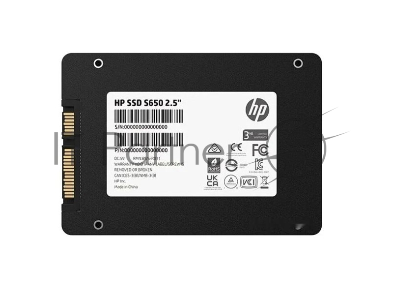 Твердотельный накопитель HP S650, 2.5 SATA III, 3D NAND TLC, 120 Гб