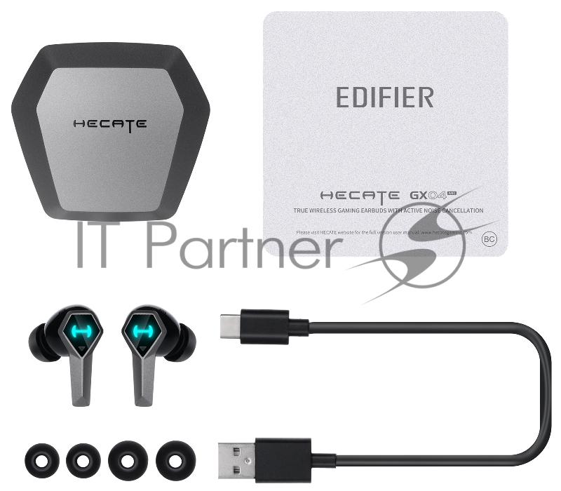 Наушники с микрофоном Edifier GX04 ANC черный вкладыши BT в ушной раковине