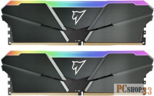Модуль памяти DDR4 Netac Shadow RGB 16GB (2x8GB) 3200MHz CL16 1.35V / NTSRD4P32DP-16E / Gray / with radiator