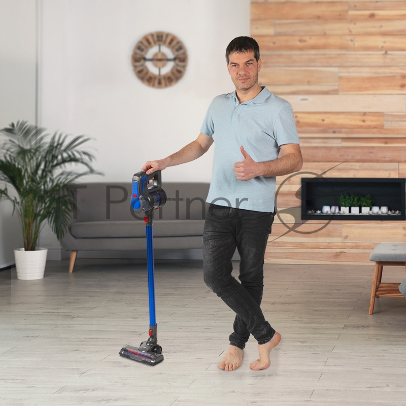 Аккумуляторный вертикальный пылесос циклонного типа Endever SkyClean VC-303, синий/серый, 4 шт/уп