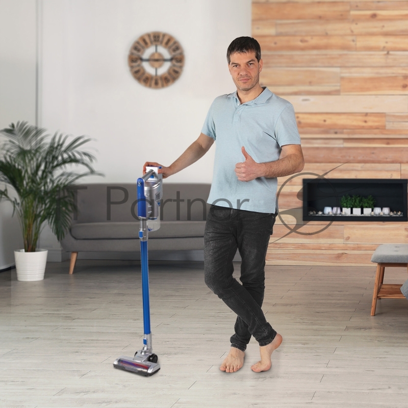 Аккумуляторный вертикальный пылесос циклонного типа Endever SkyClean VC-302, синий/серебристый, 4 шт/уп