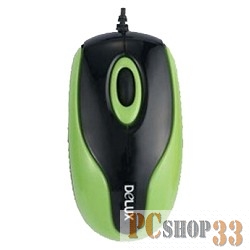 Мышь Мышь DELUX DLM-363BU оптическая ,3D mini, USB (2 кнопок+скролл), черно-зеленая