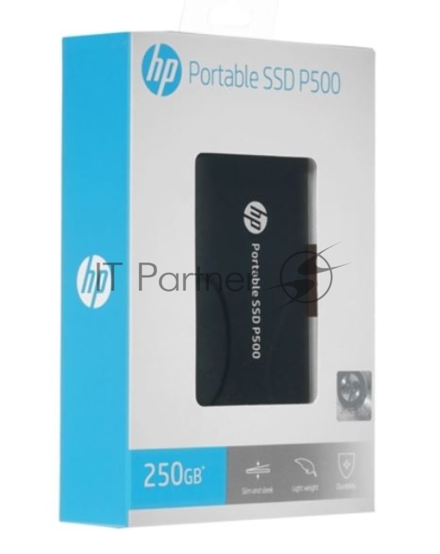 Портативный твердотельный накопитель HP P500, USB 3.1 gen.2 / USB Type-C / USB Type-A, OTG, 250 Гб, R350/W210, Черный