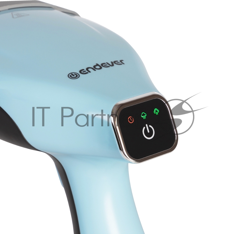 Отпариватель для одежды компактный Endever Odyssey Q-454, черный/голубой, мощность 1600 Вт, производительность пара 30 г/мин, емкость 300 мл, 8 шт/уп.