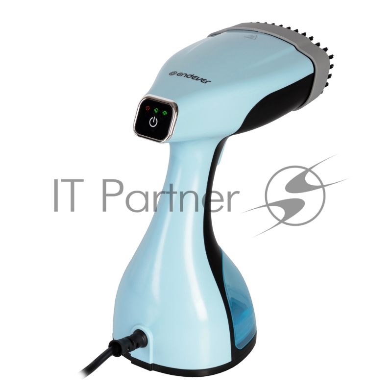 Отпариватель для одежды компактный Endever Odyssey Q-454, черный/голубой, мощность 1600 Вт, производительность пара 30 г/мин, емкость 300 мл, 8 шт/уп.