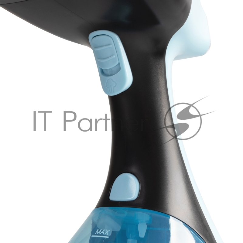 Отпариватель для одежды компактный Endever Odyssey Q-454, черный/голубой, мощность 1600 Вт, производительность пара 30 г/мин, емкость 300 мл, 8 шт/уп.