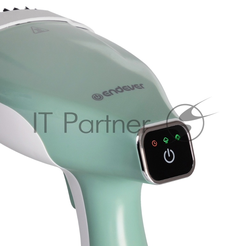 Отпариватель для одежды компактный Endever Odyssey Q-455, белый/зеленый, мощность 1600 Вт, производительность пара 30 г/мин, емкость 300 мл, 8 шт/уп.