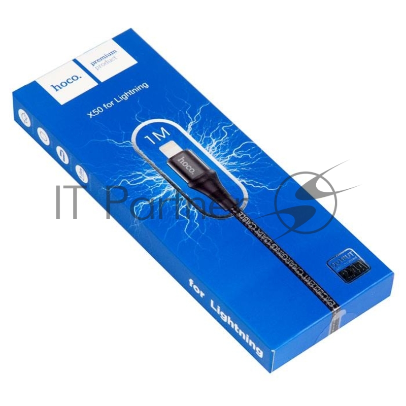 USB кабель Lightning/ HOCO HC-34198 X50/ 1m/ 2.4A/ Нейлон/ Black